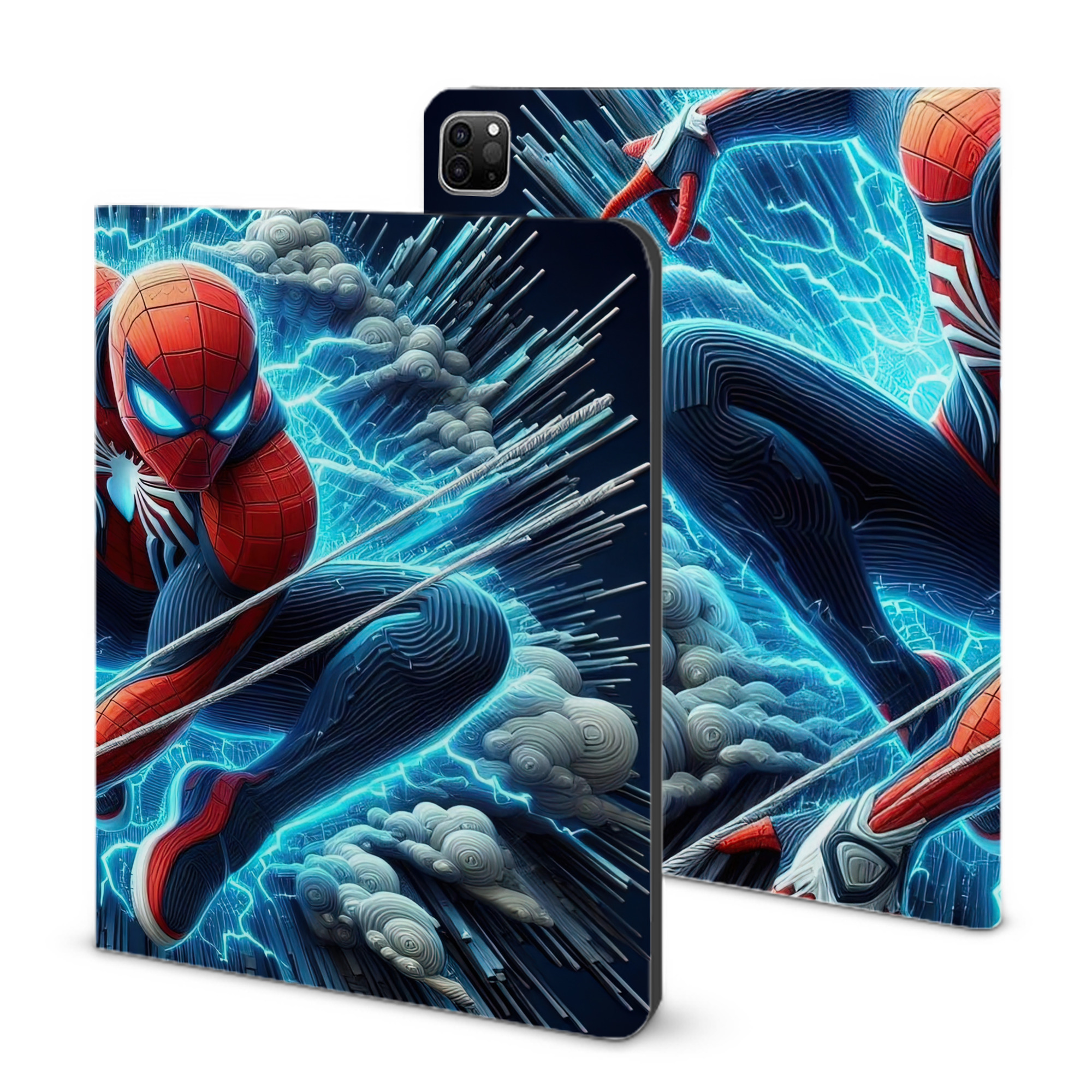 （画像用） Spider Man スパイダーマン IPad ケース ブック型 PUレザー TPU 耐衝撃 軽量 薄型 ペン収納なし 全面保護 IPad 各モデル対応